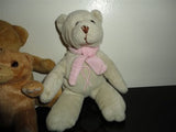 Lot of 5 Cute Little Teddy Bears Various Makers UK / USA Pink Ribbon