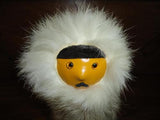 Vintage Eskimo Doll Real Fur Leather Glass Eyes Made Poland Polish