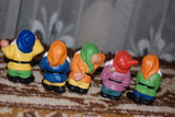 5 Dwarf Statues Clay Hand Painted Snow White & 7 Dwarves