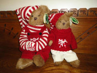 Bearington Christmas Bear Peter & Pip Peppermint 2 Bear Lot 13 inch w tags