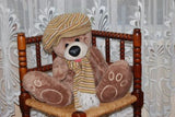 Dutch Holland Arjaans en Dochter Brown Sitting Bear Open Mouth Scarf Hat 15.7 in