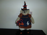 Pacifix Intl HALLOWEEN WITCH BEAR 21 inch Pumpkin Ghost Dress & Broom NEW