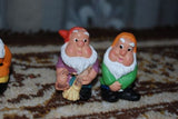 5 Dwarf Statues Clay Hand Painted Snow White & 7 Dwarves