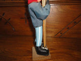 Vintage Prago Czechoslovakia Skier Doll 10 inch Wooden Skis & Pole