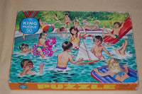 Antique Retro 1950s Jumbo Junior King Kids in Swimming Pool Puzzle 50 pcs