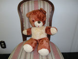 Antique Knickerbocker Teddy Bear Felt Tongue Brown Yellow Silk Plush 20in. 1940s