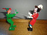 Vintage Marx Toys  Disney Peter Pan and Captain Hook Poseable 5" Disney