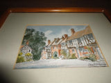 British UK Watercolor Artist MARTIN GOODE Chilham Village Print Oak Framed