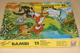 Vintage Walt Disney 15 Piece Bambi Thumper Flower Wood Puzzle 1979 Made England