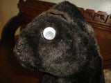 Antique Beaver Brown Silk Plush Regal Toy Canada Google Eyes 11 inch w Tag