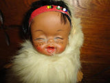 Vintage Native American Indian Baby Doll Real Fur Coat 5.5in Canada
