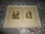 Antique 1950s Bavarian Germany Children Art Works Artist HANITZSCH Framed Set 2