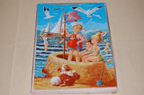 Antique 1950s Tom Tas Wooden JigSaw Puzzle Children at Beach 35 Pcs