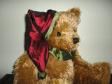 RARE Christmas Bear with Satin Hat & Mistletoe Bow 16 inch GORGEOUS !!