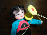 Antique Vintage Chinese Doll Figurine with Asian China String Toy
