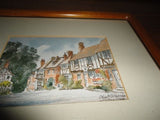 British UK Watercolor Artist MARTIN GOODE Chilham Village Print Oak Framed
