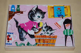 Antique 1950s Ravensburg Pussycat's Bath 20 Pcs Wooden Jigsaw Puzzle