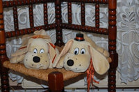 Set of 2 Plush Dogs  Man and Lady by Marco Holland 13 inch