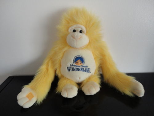 Paramount Canada's Wonderland Bright Yellow Stuffed Monkey 12 inch