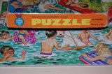 Antique Retro 1950s Jumbo Junior King Kids in Swimming Pool Puzzle 50 pcs