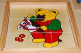 Dutch Wooden Puzzle Box Set Make Pictures Boat Bear Fish 3 Puzzles Agathan's