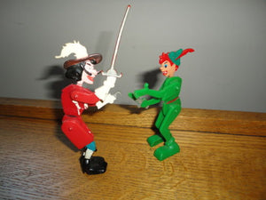 Vintage Marx Toys  Disney Peter Pan and Captain Hook Poseable 5" Disney