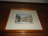 British UK Watercolor Artist MARTIN GOODE Chilham Village Print Oak Framed