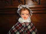 Vintage Nisbet Lady Doll Full Costume 7.5" Hand Made Very Pretty 1960s