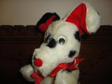 Antique Silk Plush Dalmatian Dog Felt Tongue Wire Posable Google Eyes 11 inch