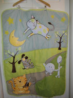 Baby First Nemcor Quilt Comforter Mother Goose Nursery Rhyme Hey Diddle 42 x 32