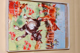 Vintage 60s Wooden Jigsaw Puzzle 24 Pieces Lambs in Field Pin-Kwin Netherlands