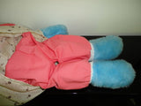 Antique Blue Plush BUNNY RABBIT Girl Cloth Body 18 inch