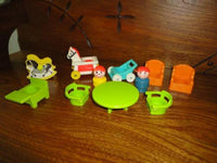 Fisher Price 1972 Lot of 11 Doll House Baby Toys Wooden Boy