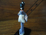 Antique Made in Japan Geisha Girl Lady Miniature Doll Statue 4 inch on Wood Base