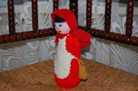 Vintage Red Riding Hood Doll Hand Knitted East Germany