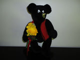 OOAK Handmade Comical BLACK BEAR Bee on Nose Suede Paws 15"