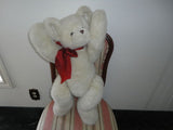 Bearington Big Rascal Bear Red Bow SUPER JUMBO Beige Fully Jointed 30 Inch 2006