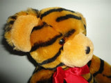 Striped TIGER TEDDY BEAR Furry Black & Orange Plush 15 inch RARE