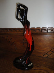 Canada Canuck Pottery Quebec LABELLE Woman Statue Sexy Figurine 15" Vintage