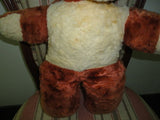 Antique Knickerbocker Teddy Bear Felt Tongue Brown Yellow Silk Plush 20in. 1940s