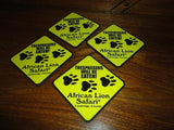 African Lion Safari Cambridge Canada Set 4 Cork Coasters Souvenir Collectible