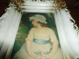 Framed Vintage Art Gainsborough " MISS SIMPLICITY " Norwood Industries RARE