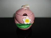 Vintage Enterprise Exclusive Toronto Porcelain Plum Honey Sugar Pot Bee on Lid