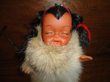 Moody Cuties Rubber Poseable Native Doll with Real Fur Outfit 6 inch