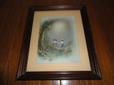 Usa / Chilean Artist Andres Orpinas Children Forest Meadow Picture Print Framed