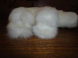 White Real Fur Polar Bear Ornament Leather Eyes
