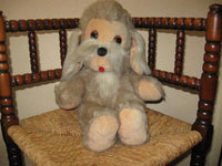 Old Vintage 1970s Germany Plush Dog Felt Tongue 48 CM