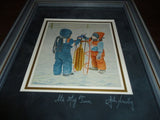 Canadian Artist John Newby Hand Signed Titled Its My Turn Print Framed