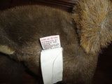 Gund Vintage 1985 Brown Sitting Bunny Rabbit Suede Paws Blue Eyes