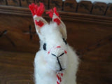 Vintage LLAMA Figure Real Wool 9 inch Tall Bendable Legs